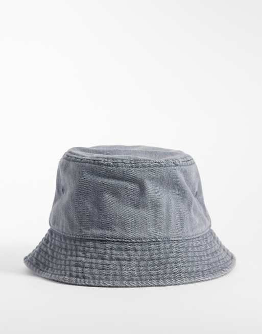 Calvin Klein - Sombrero de pescador gris con lavado efecto denim, 3 de 3