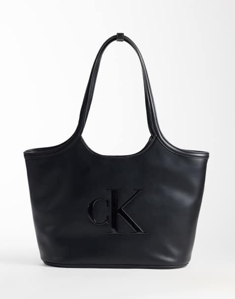 Calvin Klein - Sort stor shoppertaske med markant logo - view 1