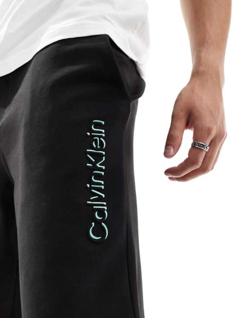 Calvin Klein - Sorte jerseyshorts med præget skyggelogo, 3 af 5