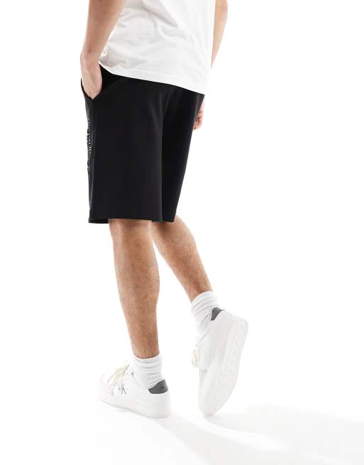 Calvin Klein - Sorte jerseyshorts med præget skyggelogo, 4 af 5