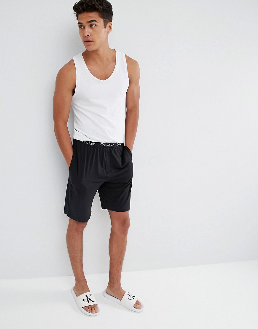 Calvin Klein – Sorte lounge-shorts med regulær pasform