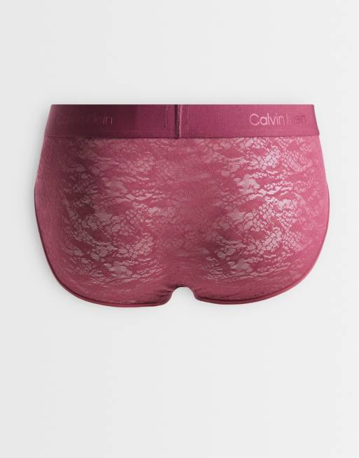Calvin Klein spetsiga sporttrosor i burgundy, 2 av 4