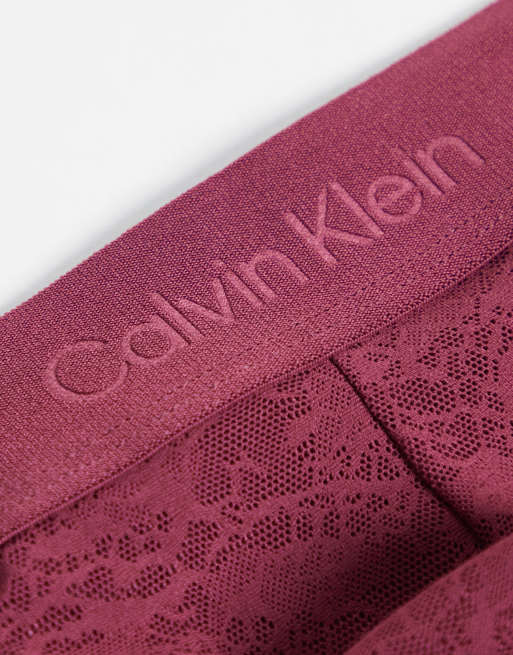 Calvin Klein spetsiga sporttrosor i burgundy, 3 av 4