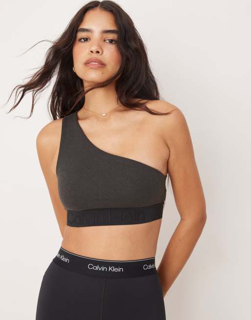 Calvin Klein – Sport-BH mit geringer Stützfunktion in Black Beauty