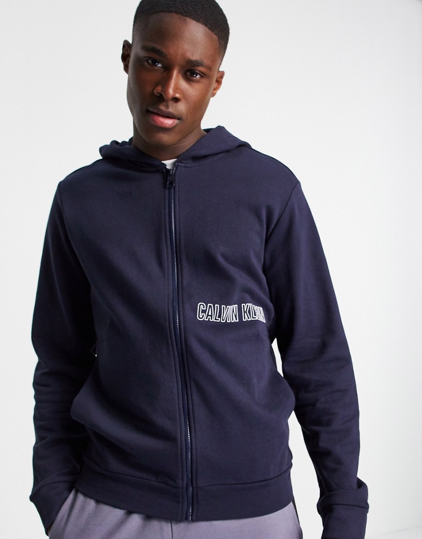 Calvin Klein - sport - hoodie met ritssluiting-marineblauw