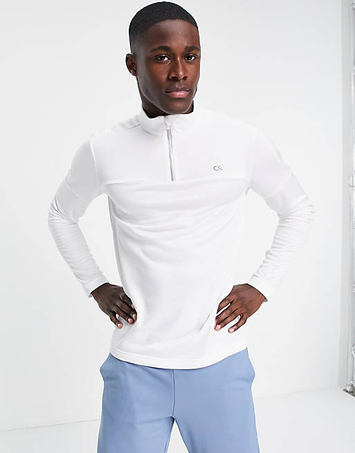 Calvin Klein Sport – Langärmliges Shirt mit kurzem Reißverschluss | ASOS