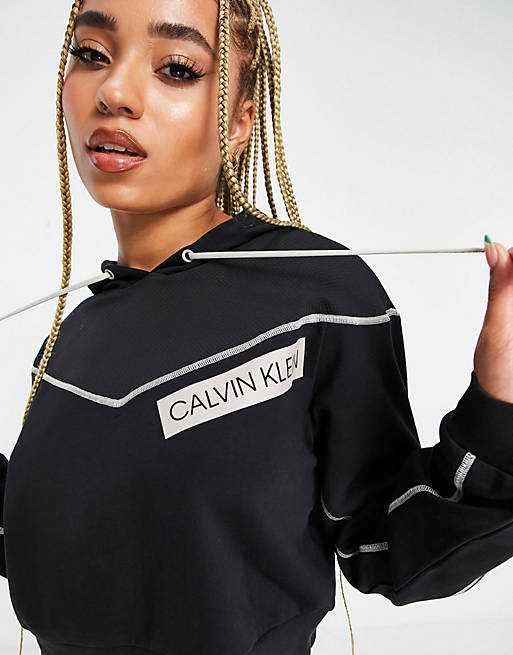 Calvin Klein Sports logo hoodie in ck black