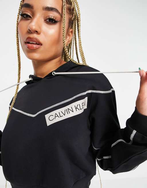 Calvin Klein Sports logo hoodie in ck black | ASOS