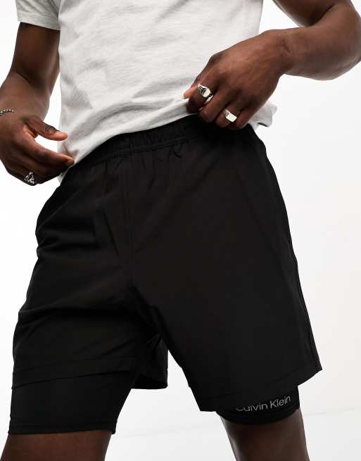 Calvin Klein sporty swim shorts in black