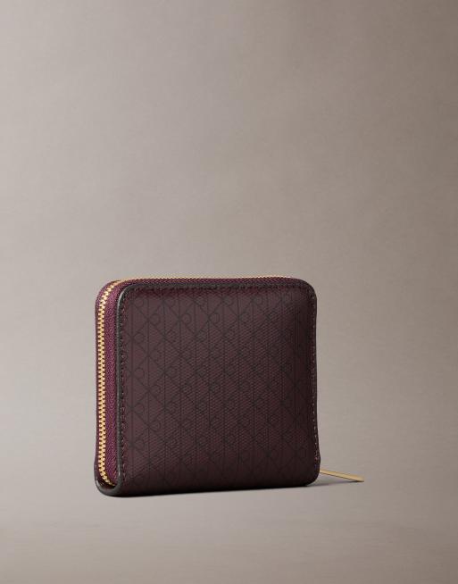 Calvin Klein square zip purse in burgundy, 2 of 3