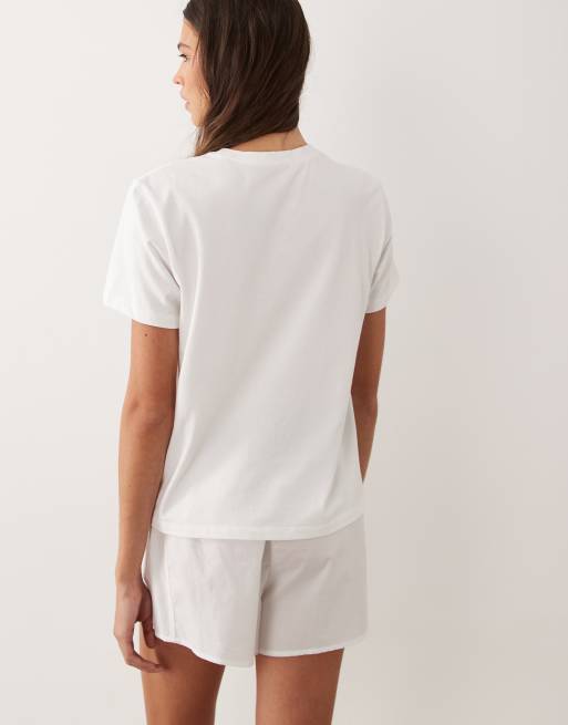Calvin Klein - Sæt med T-shirt og shorts i hvid, 3 af 4