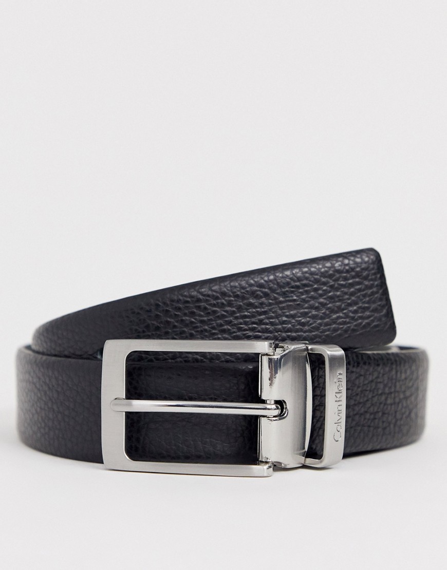 Calvin Klein Standalone pebble leather belt-Black