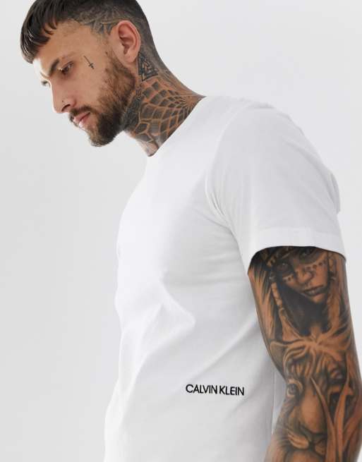 Calvin Klein Statement 1981 2 pack logo crew neck t shirts in white