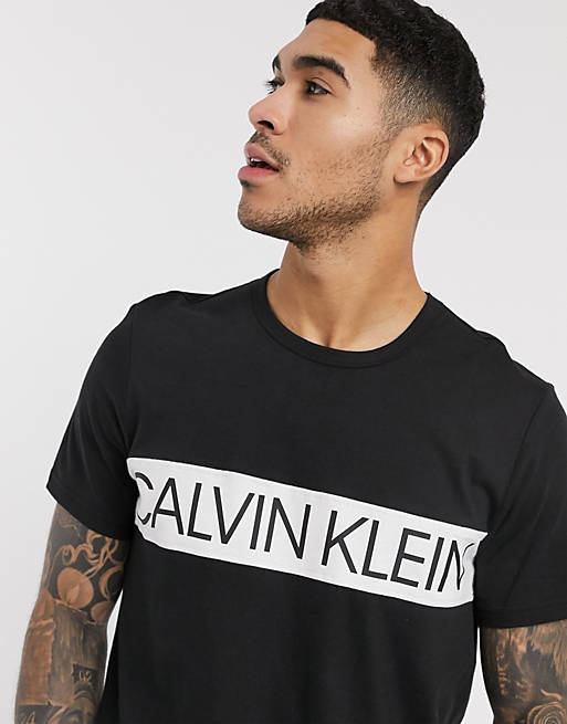 Calvin Klein Statement 1981 bold logo crew neck t-shirt in black | ASOS