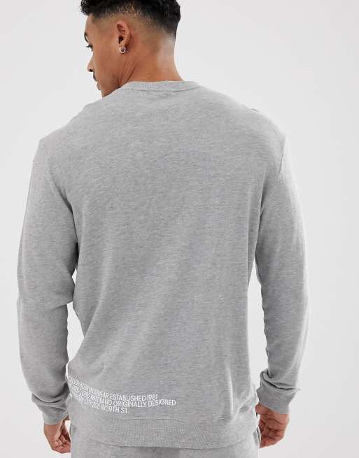 Calvin Klein Statement 1981 crew neck sweat in grey marl ASOS