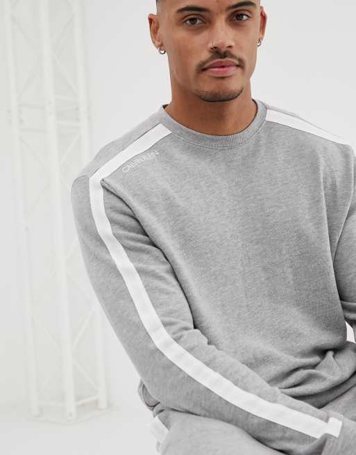 Calvin Klein Statement 1981 crew neck sweat in grey marl ASOS