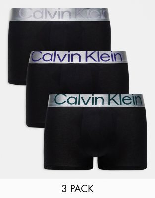 Calvin Klein Cooling Cotton Stretch 3 Pack Trunk, Black M Black