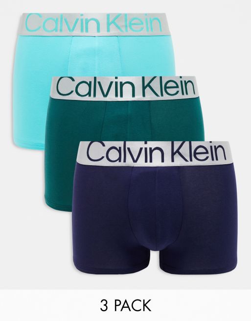 Calvin Klein Steel - Confezione da 3 paia di boxer aderenti in cotone multicolore