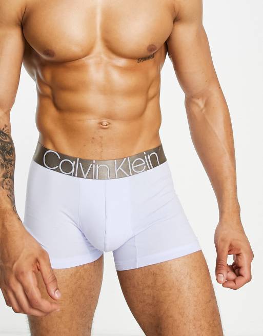 Calvin Klein Steel cotton stretch trunk in blue