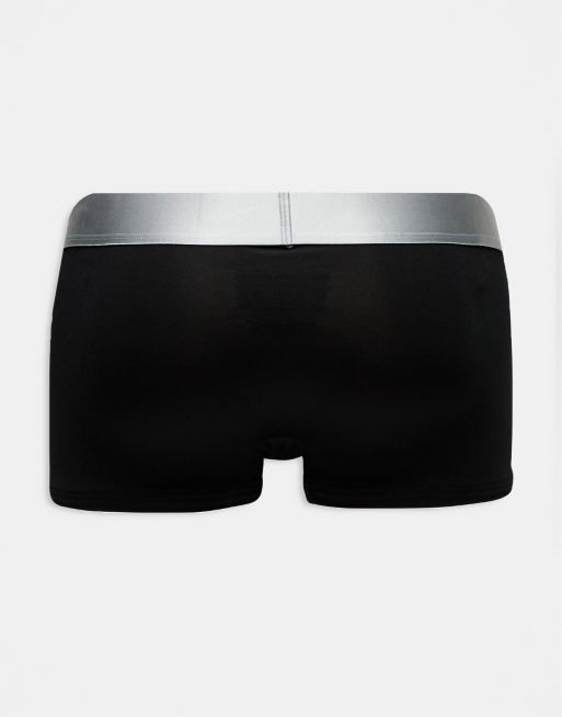 Calvin Klein Steel - Lot de 3 boxers en coton avec taille colorée - Noir, 3 de 4