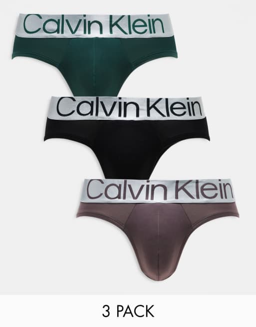 Calvin Klein Steel - Pakke med 3 par briefs i sort/pink/grøn