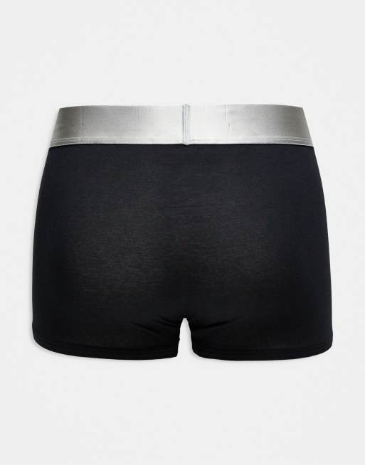 Calvin Klein Steel - Pakke med 3 par sorte boksershorts med logolinning, 2 af 3