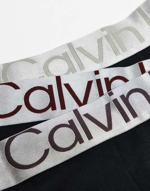 Calvin Klein Steel - Pakke med 3 par sorte boksershorts med logolinning, 3 af 3