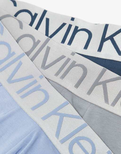 Calvin Klein - Steel - Set van 3 boxershorts in grijs/blauw, 3 van 3