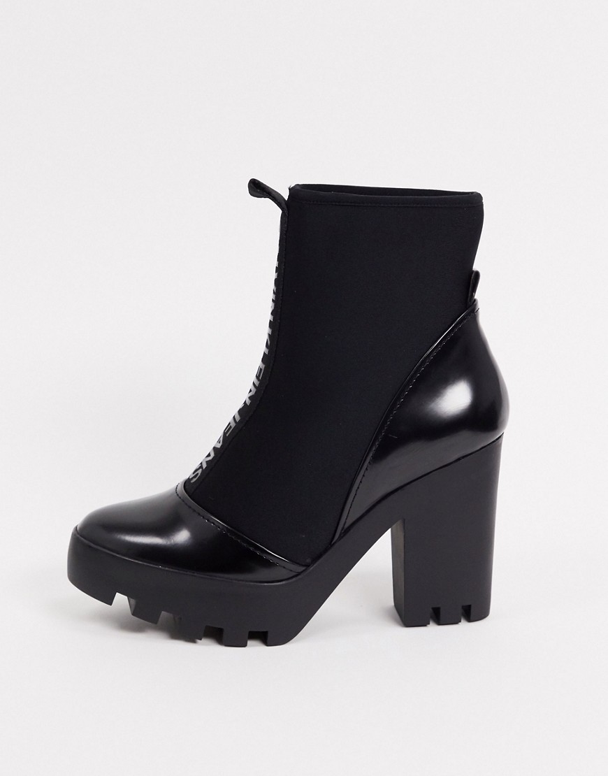 Calvin Klein - Stefania Neoprine - Laarzen met hak en logo in zwart