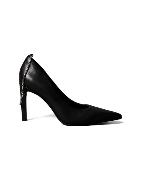 Calvin Klein stiletto high heel with pointed toe in black - view 1