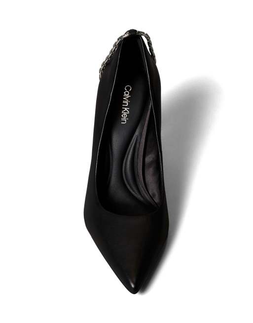 Calvin Klein stiletto high heel with pointed toe in black, 2 of 4