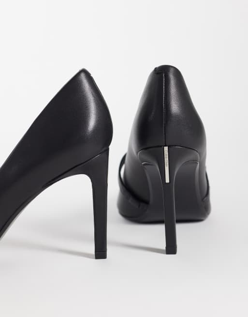 Calvin Klein stiletto with strap buckle detail in black, 4 of 4