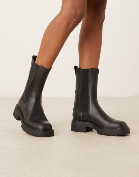 Calvin Klein - Stivali alti neri con suola spessa - view 1