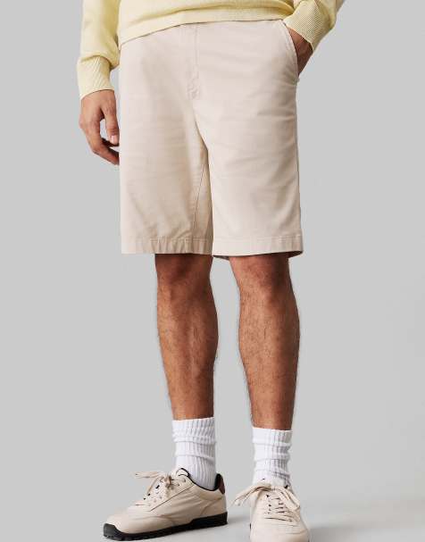 Calvin Klein Straight twill chino shorts in silver lining - view 1