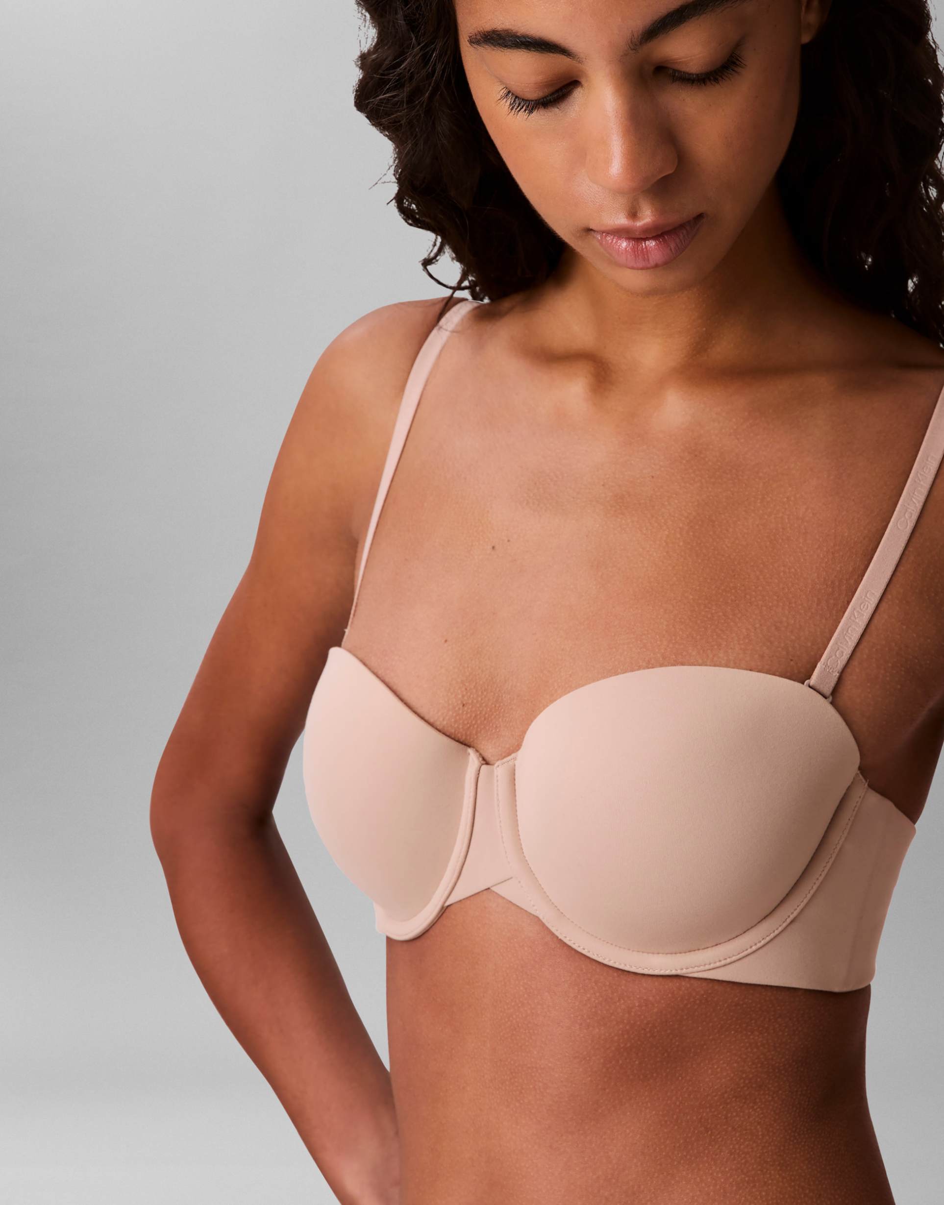 calvin klein strapless perfectly fit bra in beige