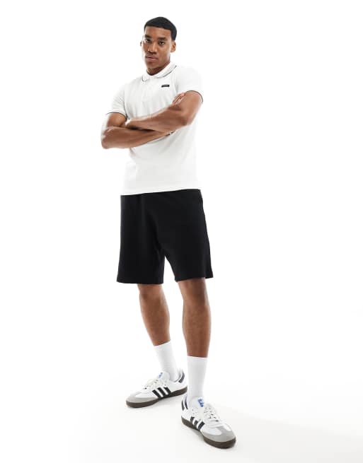 Calvin Klein stretch pique tipped polo in white, 2 of 4