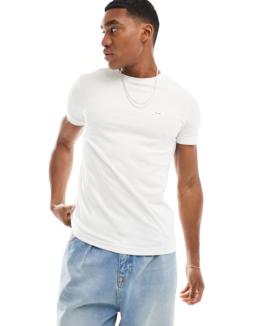 Calvin Klein stretch slim fit t-shirt in white