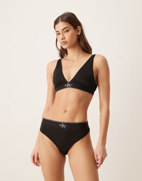 Calvin Klein - String à logo graphique - Noir - view 1