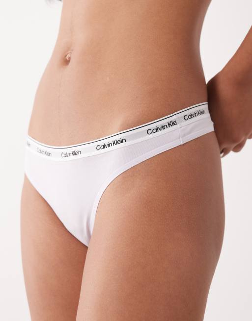 Calvin Klein - String met logo in lila, 2 van 4