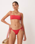 [Calvin Klein] Calvin Klein string side tie bikini bottoms in red M QUAINT BERRY