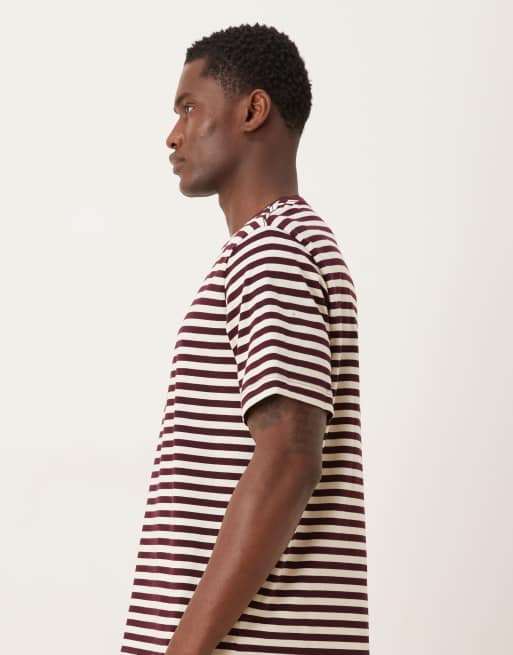 Calvin Klein stripe monologo t-shirt in brown, 5 of 5