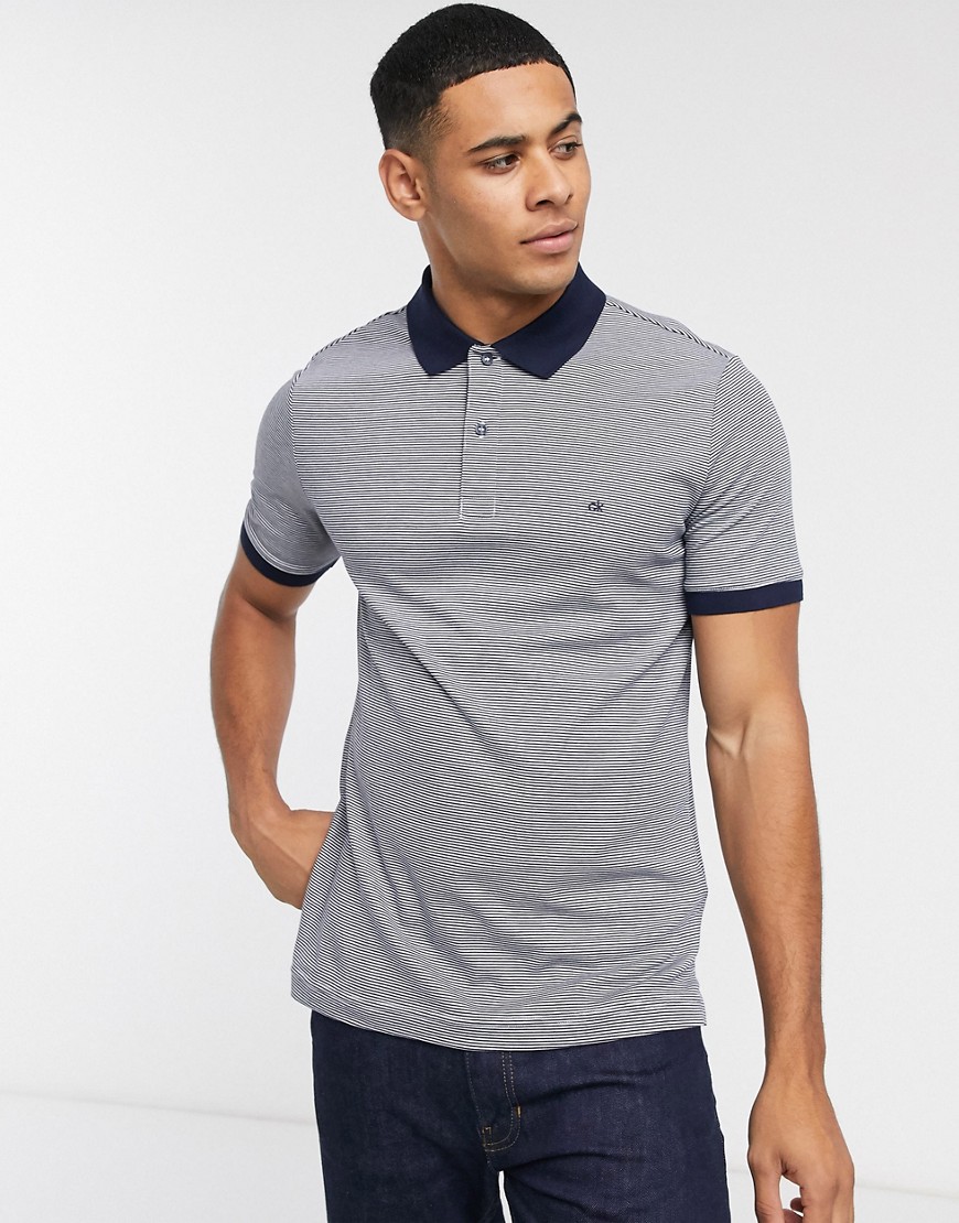 Calvin Klein stripe polo shirt-Navy