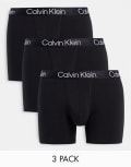 [Calvin Klein] Calvin Klein Structure Cotton 3 pack boxer briefs in black S Black