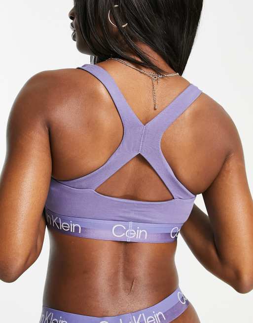 Iconic Square Neck Sports Bra in Violet