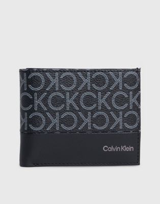 Calvin Klein subtle mono bifold wallet in black