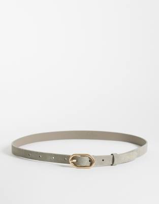 Calvin Klein Suede Buckle 20mm Belt In Neutral