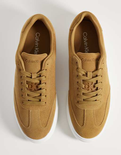 Calvin Klein suede cupsole sneakers in mustard, 2 of 5