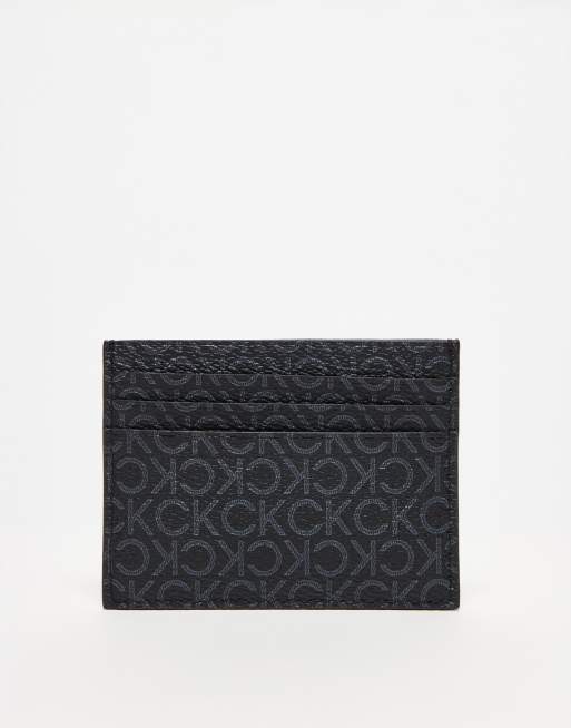 Calvin Klein – Svart korthållare med heltäckande logga