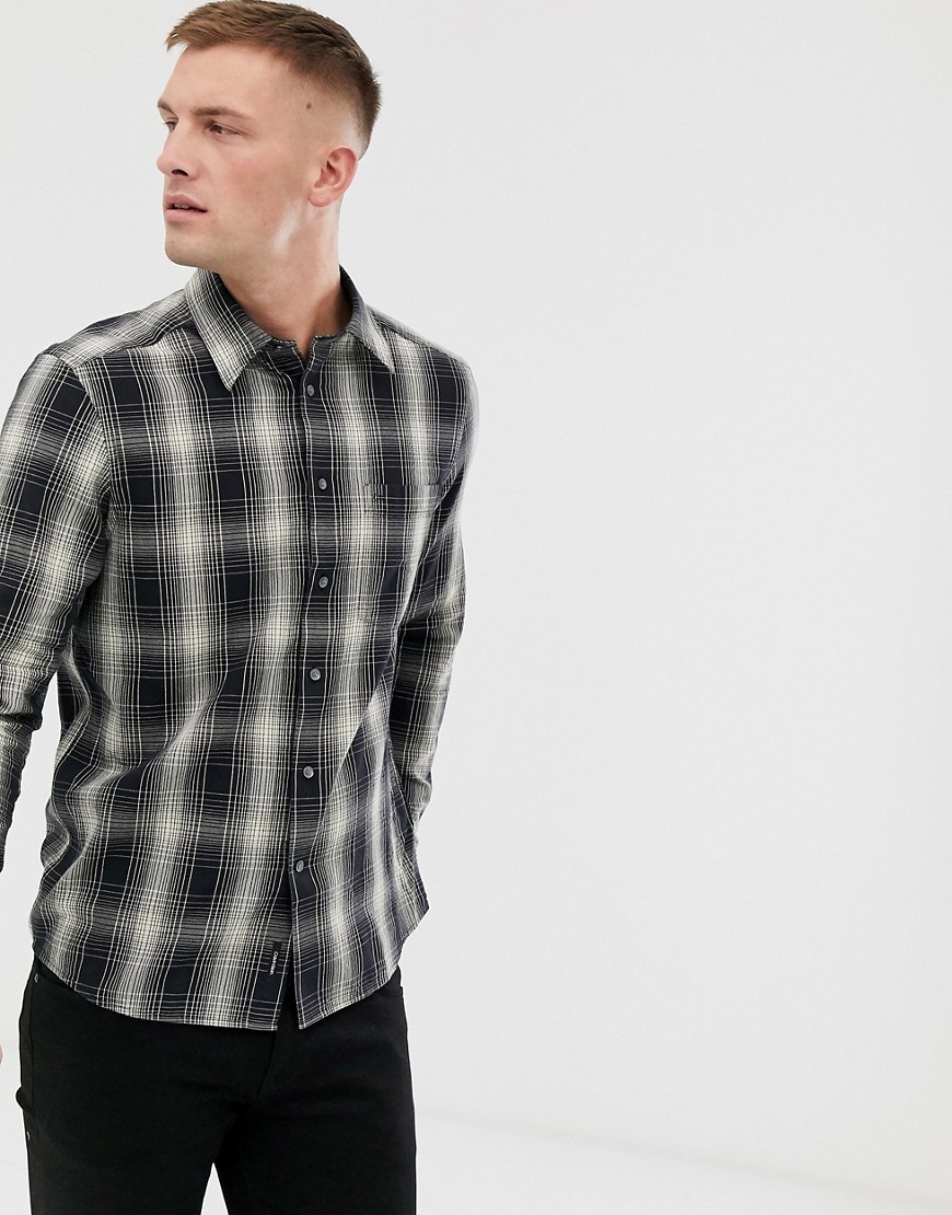 Calvin Klein Svart rutig skjorta med ombréeffekt