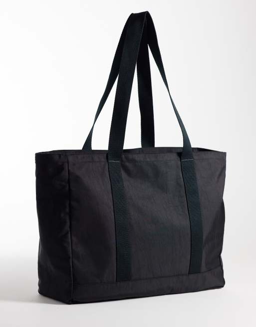 Calvin Klein – Svart, stor toteväska i nylon med logga, 4 av 4